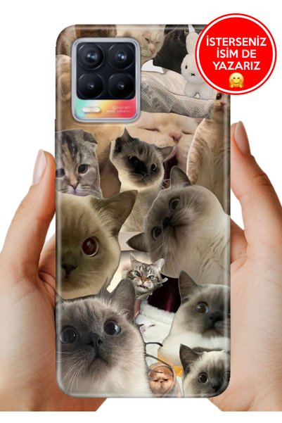 realme 8 / 8 Pro Kılıf TPU Resimli Silikon Karma Kediler