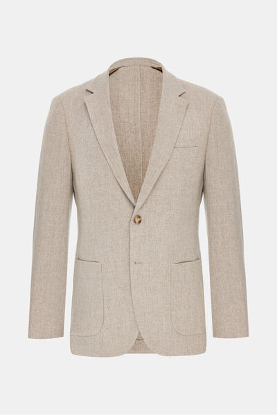 W Collection Beige Buttoned Wool Jacket