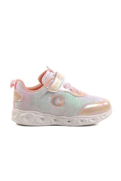 AYAKMOD Beige Velcro Lighted Girls' Sports Shoes Yuki F Model