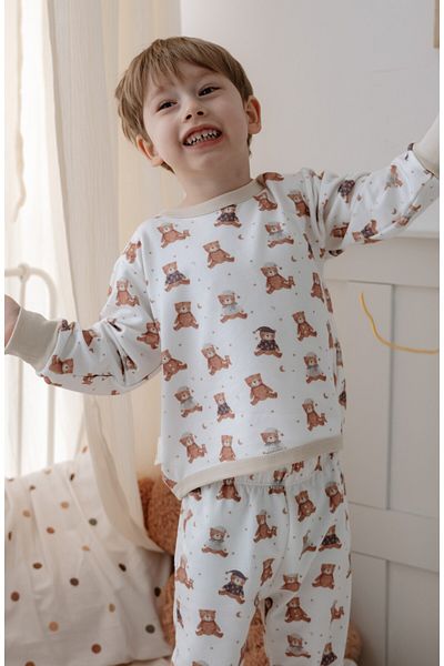 Lollie Baby&Kids With Teddy Bear - Modal Cotton 1.0 Tog Pajama Set