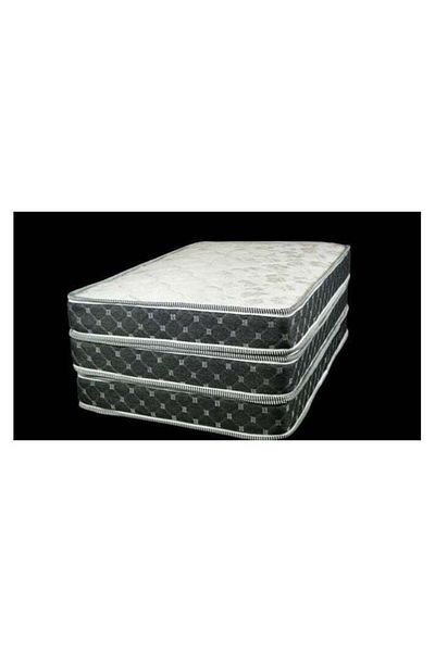 Comfy White Knitted Cotton Medicated Folding Mattress 180 X 90 X 7Cm With Black Border