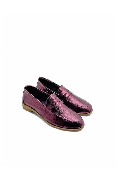Stella Women's Genuine Leather Loafer Casual Shoes Fabriano Purple