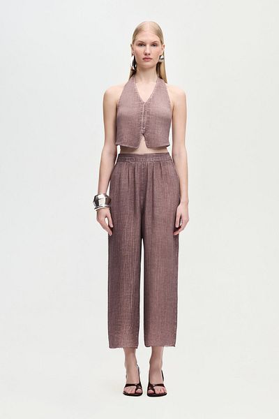 İKİKIZ Linen Brown Vest