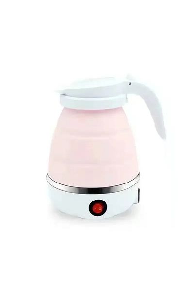 Choice Eu Pink Electric Kettle Mini Foldable Water Heater 600ml Home Hot Water Kettle Portable Kitchen Kett