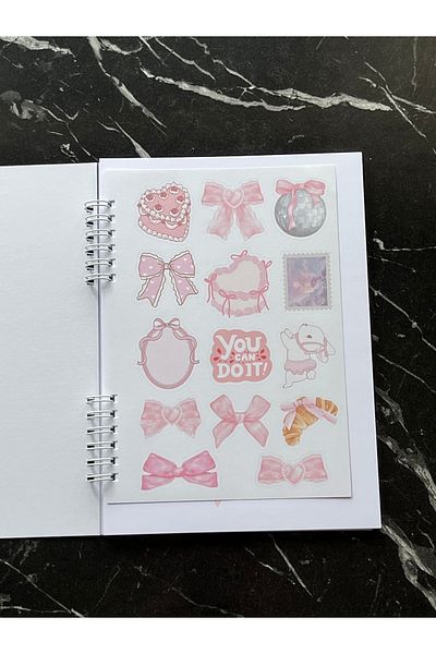 Cuppy Box Pink Ribbon Notepad 50 Sheets and 1 Page with Sticker