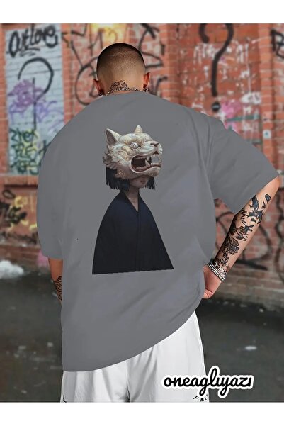 oneagılyazı Tricou oversize cu imprimeu pe spate pentru fetiță mascata