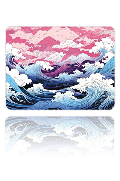 ilyuka Mouse Pad 40X30cm Japanese Waves MP454030 Gaming Oyuncu Kaymaz Kauçuk Taban Dikişli Kenar Mousepad
