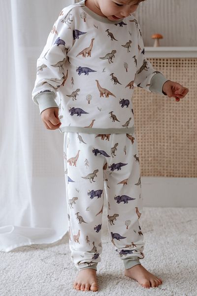 Lollie Baby&Kids Kıçak Pajama Set, Modal & Cotton - Dinosaur Motif