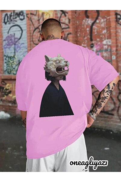 oneagılyazı Tricou oversize cu imprimeu pe spate pentru fetiță mascata