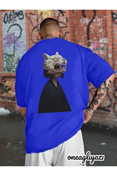 oneagılyazı Μπλουζάκι με μάσκα για κορίτσι με στάμπα μεγάλου μεγέθους