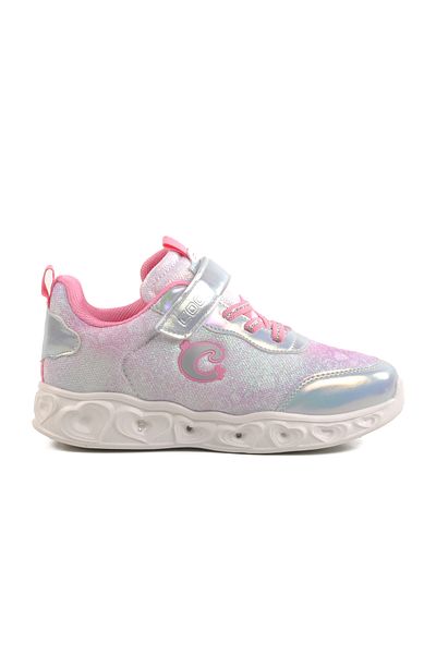 AYAKMOD Silver Velcro Lighted Girls' Sports Shoes Yuki F