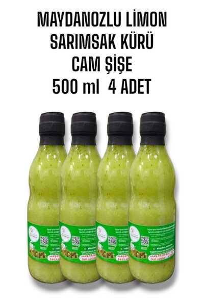 elimden Limon Sarımsak Maydanoz Kürü Ev Yapımı Cam Şişe 4 X 500 ml (4 ADET)