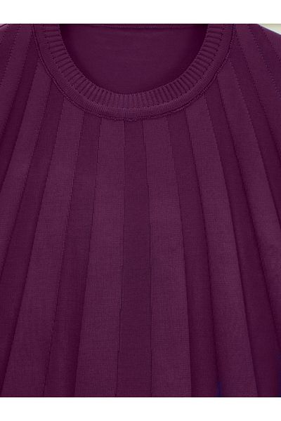 Modamorfo Tunica de tricotaj cu model evantai cu fanta - fucsia