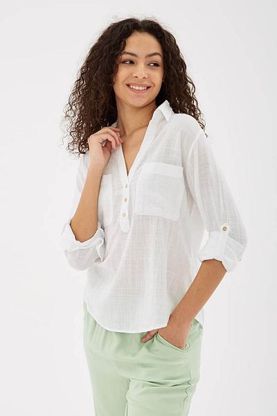 Fashion Friends Cămașă de damă țesută albă 25Y0355K1