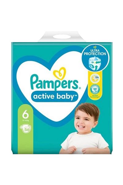 Pampers ACTIVE BABY GIANT PACHET NR6 15/13-18KG 56BUC