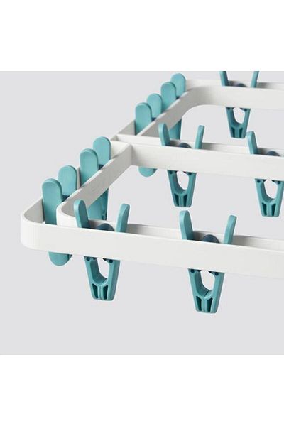 IKEA Clothes Drying Rack, White-Turquoise 36X36X4 cm 24 Pegs