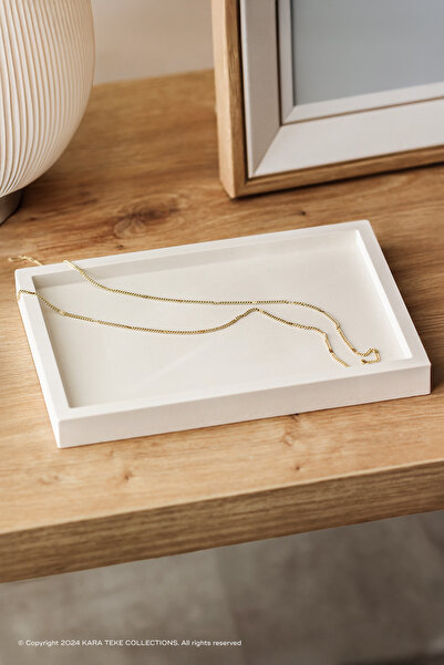 KARA TEKE COLLECTIONS قاعدة خرسانية مستطيلة أنيقة ومزخرفة ومجوهرات ومنظم وظيف...