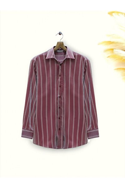 Modamorfo Смугаста сорочка з блискітками - бордова
