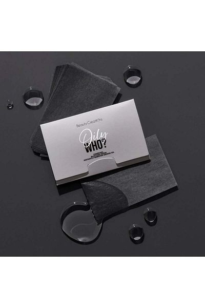 Beauty Creations Servetele pentru fata anti-sebum Beauty Creations Oily Who? Blotting Paper Charcoal