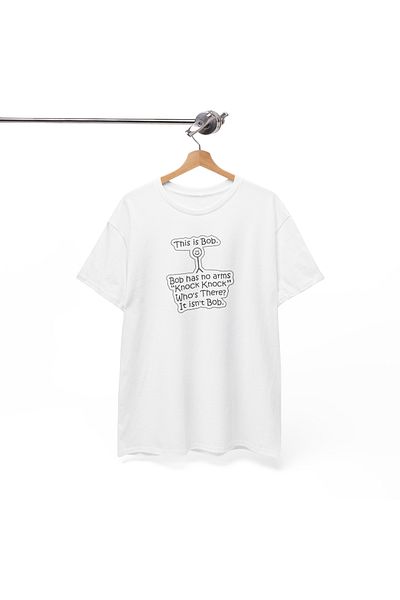 IVART Bob Has No Arms Printed -unisex -100% βαμβακερό κοντομάνικο μπλουζάκι με κανονικό λαιμόκοψη