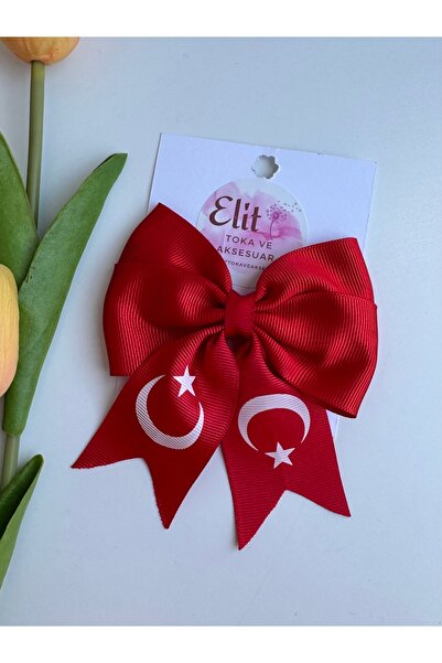 Elit Ay yıldızlı kırmızı toka 23Nisan 29Ekim temalı toka