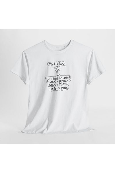 IVART Bob Has No Arms Printed -unisex -100% βαμβακερό κοντομάνικο μπλουζάκι με κανονικό λαιμόκοψη