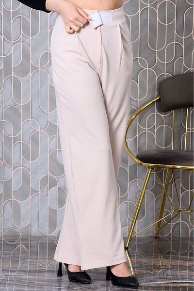 MİSLİNE Balazzo Women Lycra Pants Velcro Closure Large Size New Season