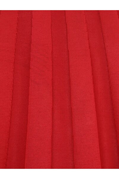 Modamorfo Slit Fan Patterned Knitwear Tunic -Red