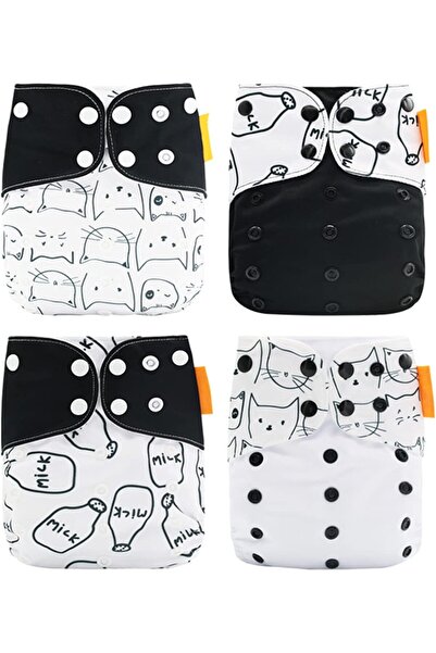 erorex Cloth Diaper 4Pcs Baby Cloth Diaper Washable Reusable Stretchable Cloth Pocket Diapers With Strong