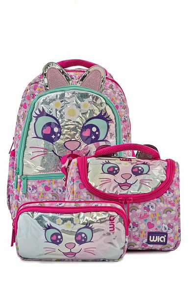 Wia Original Premium Comfort Model Waterproof Two Main Compartment Primary School 3-Piece School Backpack Set