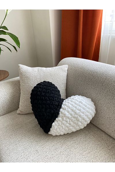 SMYY Puffy Valentine Gift Fan Pillow Beşiktaş Heart Pillow