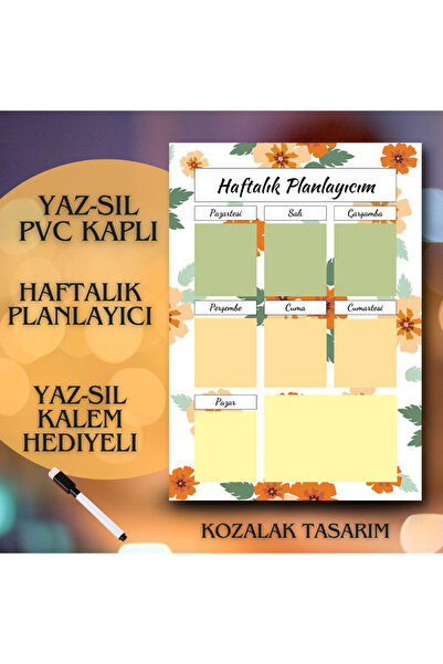 Kozalak Tasarım لوحة قلم صيفية قابلة للمسح PVC وكبسولة صيفية متينة قابلة للمسح