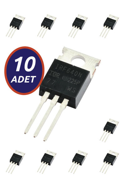 FÖF 10 Adet - IRF640 N Kanal MOSFET - IRF 640 TO-220 Mosfet Transistör N Channel