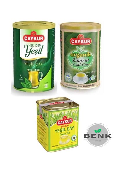 Çaykur Green Teas: 100Gr. Burcum + 125Gr. Organic Emerald + 150Gr. Leaf