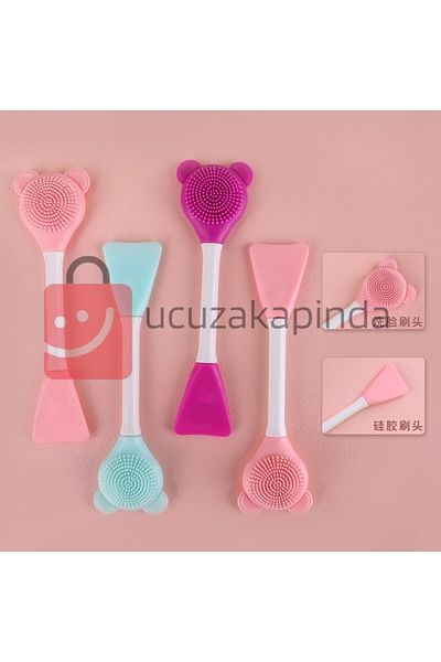 ucuzakapinda Silicone Facial Cleansing Brush and Mask Application Spatula Mixed Color 1 Piece