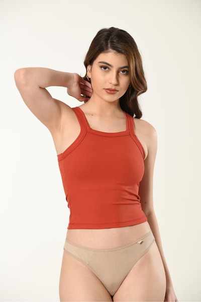 NUİTAMORE Nuitamore Halter Neck Padded Crop Athlete Tank Top