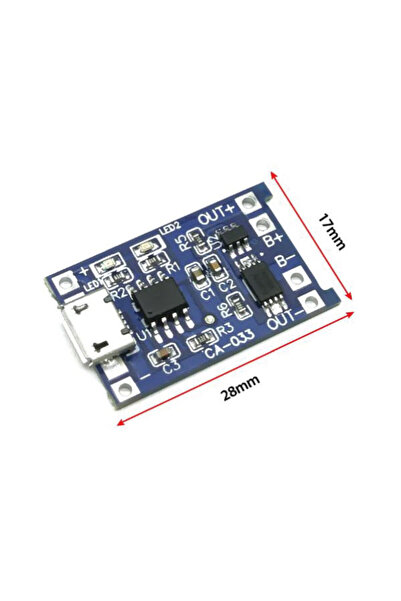 FÖF 5 Adet - TP4056 Micro USB Korumalı Şarj Modülü - Lityum Pil 18650 Batarya