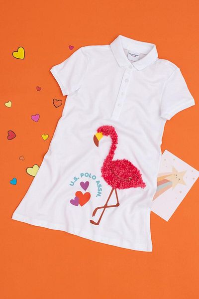 U.S. Polo Assn. Κοριτσίστικο Πλεκτό Φόρεμα με κοντό μανίκι με λαιμόκοψη TEKSPOR 183461 .9