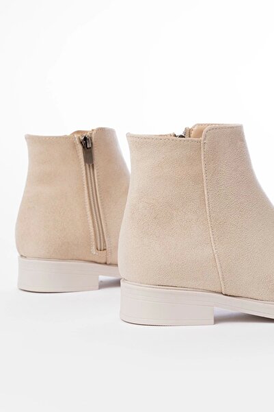 DEAG 165-204 Beige Suede Zippered Daily Women's Boots