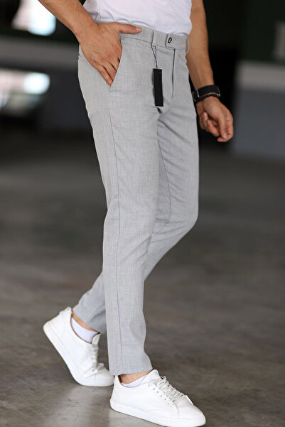 CoolLook Regular Waist Fit Mold Lined Four Pocket Button Detail Stretchy Ankle Length Italian Cut Fabric Style Pants