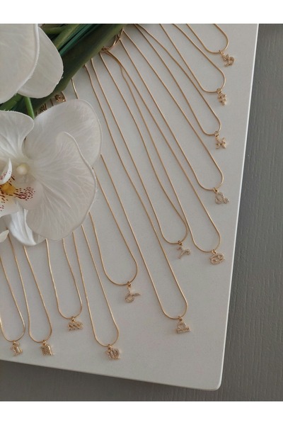 LUCKY ACCESSORIES ÇELİK ZİRKON TAŞ BURÇ KOLYE BAŞAK  BURCU