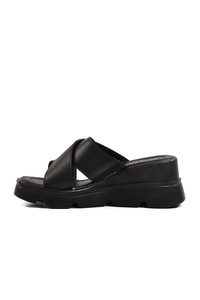 Pierre Cardin Black High Sole Women's Slippers Pc-7535 Z