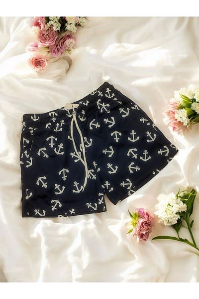 enmodaiçgiyim Dámské šortky Navy Blue Anchor