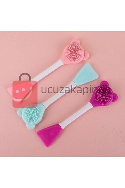 ucuzakapinda Silicone Facial Cleansing Brush and Mask Application Spatula Mixed Color 1 Piece