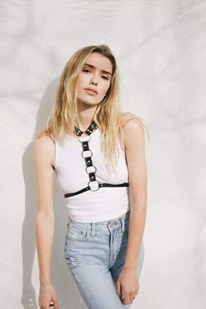 Sweet Demon Minimal Stylish Stripe Belt with Ring Detail, Daily Combination Complementary Waist Belt Accessory