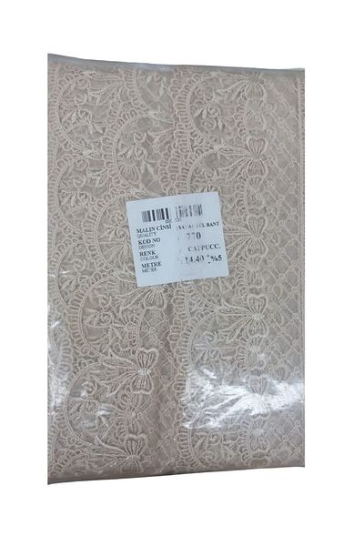 MBB ETİCARET Lace Polyester Virtual Tulle Tape Cappucino 14,40 Meters Width 6 cm On-770-C