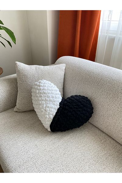 SMYY Puffy Valentine Gift Fan Pillow Beşiktaş Heart Pillow