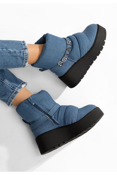 B T Shoes Ghete cu platformă Selisa albastre
