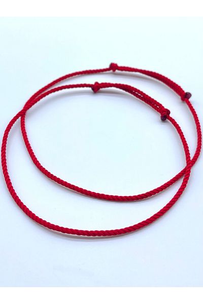 Concept HuBuTU Set of 2 Minimal Red Twisted Rope Summer Anklet