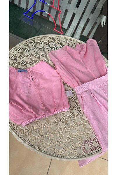 Magu Girl's Cotton Tank Top and Wide Leg Pants Set - Summer Elegance